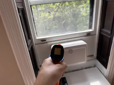 Midea 10,000 BTU window AC installed with exterior bracket