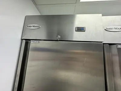 Serv-Ware commercial stainless steel freezer unit after successful repair service by Repair ASAP LLC NYC