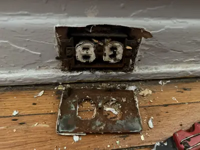 Electrical outlet installation and wiring