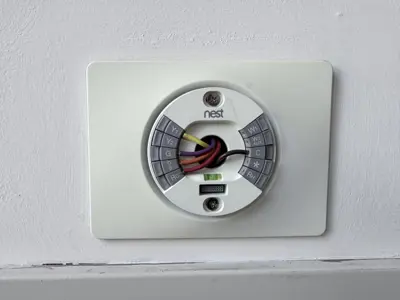 Smart thermostat installation with HVAC wiring