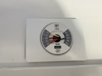 Smart thermostat installation with HVAC wiring