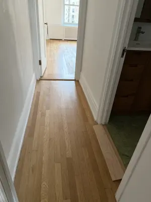 Laminate flooring installation in a NYC home