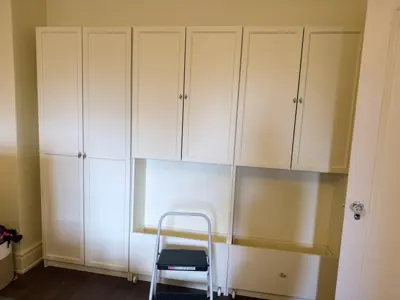 Wardrobe assembly — full closet system assembled