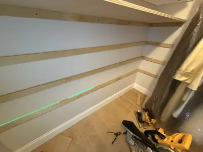 Wardrobe and closet system assembly in a NYC apartment