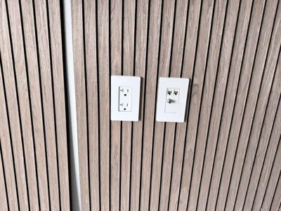 Decorative wall panel installation — accent wall created