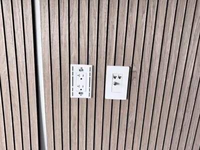 Decorative wall panel installation — accent wall created