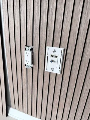 Decorative wall panel installation — accent wall created