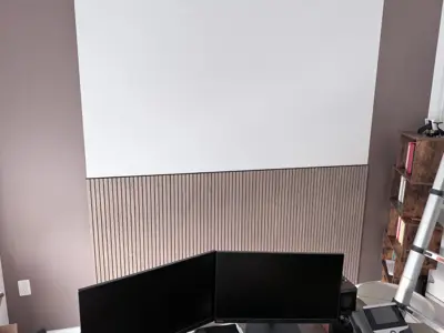 Wallpaper installation in a NYC apartment