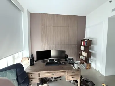 Wallpaper installation in a NYC apartment