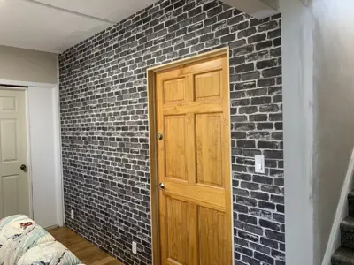 Wallpaper installation in a NYC apartment