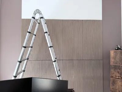 Wallpaper installation in a NYC apartment