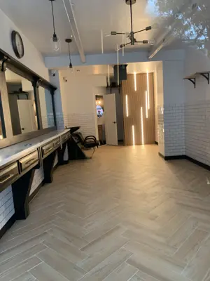 Wallpaper installation in a NYC apartment