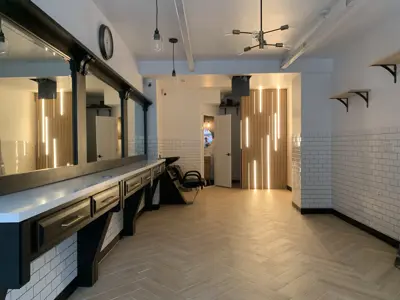 Wallpaper installation in a NYC apartment