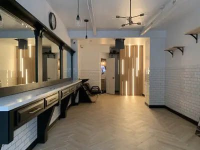 Wallpaper installation in a NYC apartment