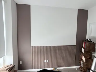Wallpaper installation in a NYC apartment