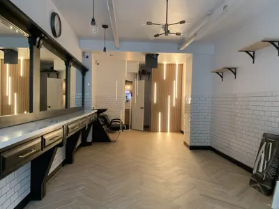 Wallpaper installation in a NYC apartment