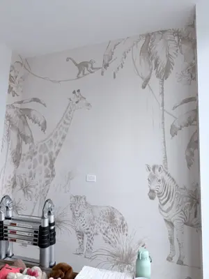 Professional wallpaper installation on interior walls