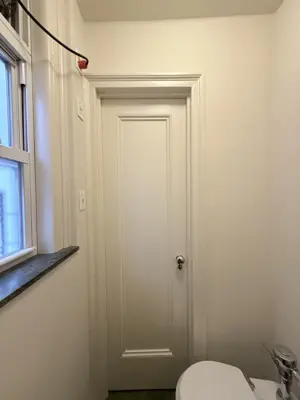 Wallpaper installation in a NYC apartment