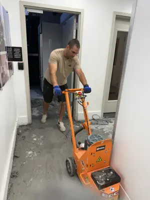 Wallpaper installation in a NYC apartment