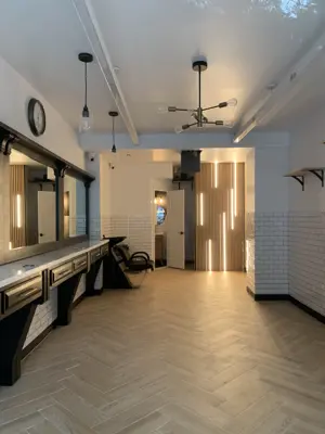 Wallpaper installation in a NYC apartment