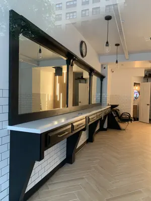 Wallpaper installation in a NYC apartment