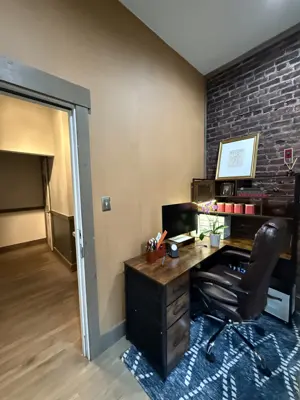 Wallpaper installation in a NYC apartment