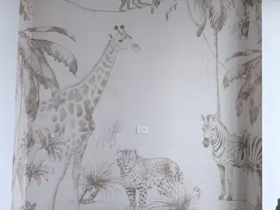 Professional wallpaper installation on interior walls