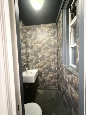 Wallpaper installation in a NYC apartment