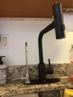 New faucet installation and plumbing connection