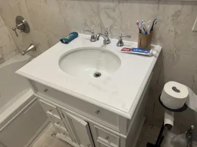New faucet installation and plumbing connection