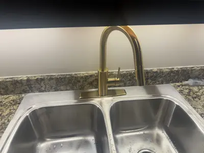 Sink installation with plumbing hookup