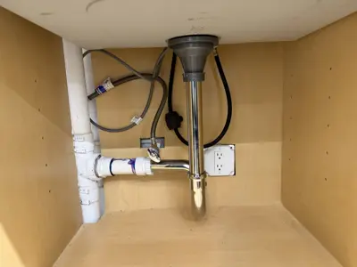 New faucet installation and plumbing connection