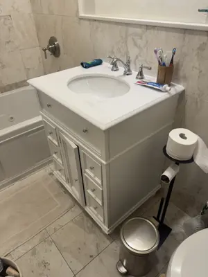 New faucet installation and plumbing connection