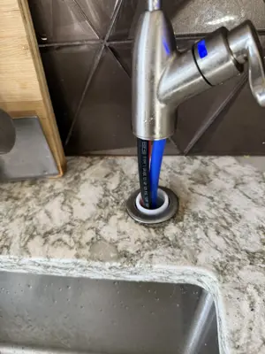 New faucet installation and plumbing connection