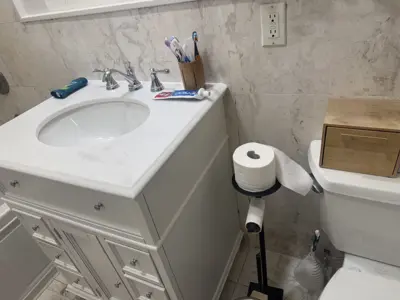 New faucet installation and plumbing connection
