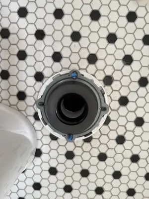 Toilet installation and plumbing connection