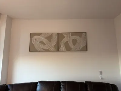 Artwork and picture hanging on apartment walls