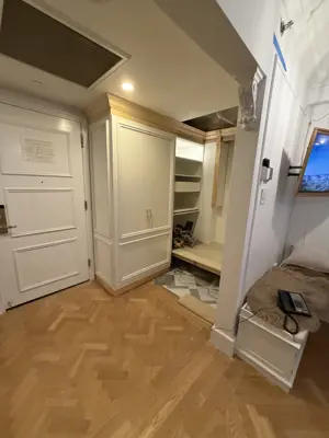 Curtain rod installation in a NYC home